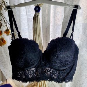 Black Lace Bustier Bra